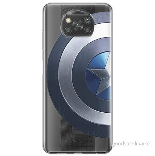 ERT GROUP mobiltelefonfodral för Xiaomi POCOPHONE X3 originalt och officiellt licensierat Marvel mönster Captain America 006 optimalt anpassad till formen på mobiltelefonen, gedeeltelijk transparant 5903537123141