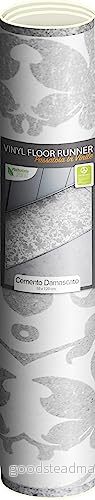 CREARREDA Köksmatta 120 x 50 cm Cement Damast Vinyl halkfri och tvättbar köksvagn, 100% tillverkad i Italien, 83520 8014093835205