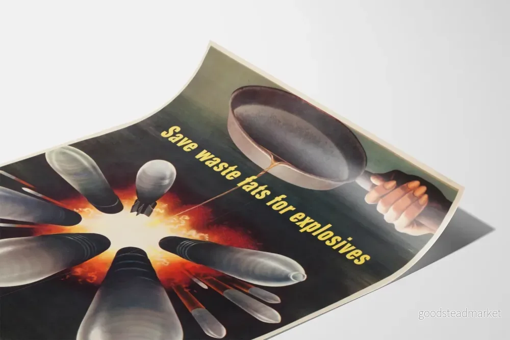 Vintageposter för lagring av använda fetter för explosiver - Bild 3