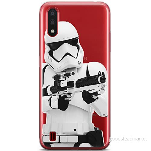 ERT GROUP mobiltelefonfodral för Samsung A01 originalt och officiellt licensierat Star Wars mönster Stormtrooper 007 optimalt anpassad till formen på mobiltelefonen, gedeeltelijk transparant 5904805432323