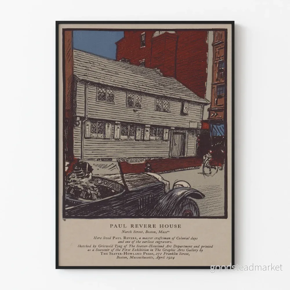 Vintageposter av Paul Revere House i Boston