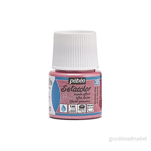 Pebeo Setacolor mocka tygfärg 45 Milliliter flaska, puderrosa, pulverrosa 3167862953053