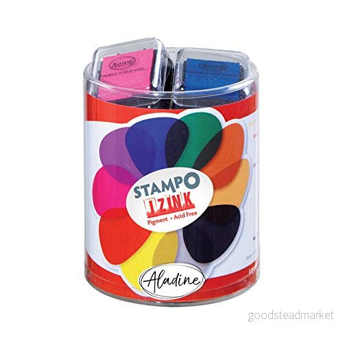 Aladine Stampo Izink Pigment Prima kit med 10 huvudfärgbläckare set för scrap, DIY, kreativ fritid färger 3660016033064
