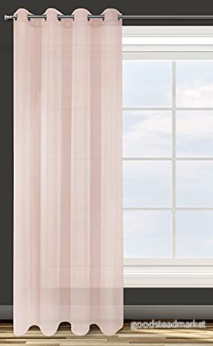 Eurofirany slät transparent 8 öljetter mjuka gardiner moderna enkla sovrum barnrum vardagsrum, rosa, 140 x 250 cm 5900811946274