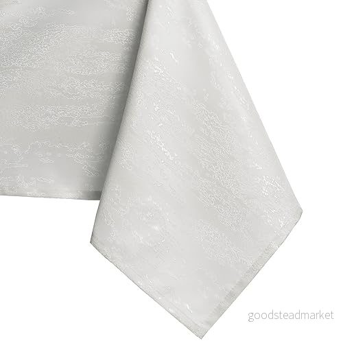 AmeliaHome bordsduk, 140 x 240 cm fläckskydd, lotuseffekt, tvättbar, vattenavvisande, ornament Vesta Ecru 4251525432821