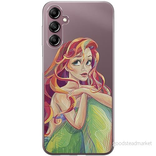 ERT GROUP mobiltelefonfodral för Samsung A14 4G/5G originalt och officiellt licensierat Disney mönster Ariel 004 optimalt anpassad till formen på mobiltelefonen, gedeeltelijk transparant 5905511817107