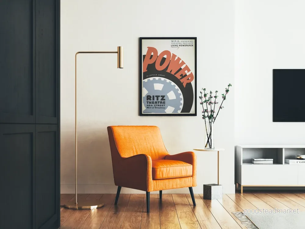 Vintageposter 'Power' för väggdekoration i industriell teater - Bild 2
