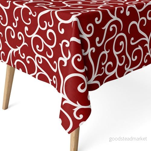 ECOMMERC3 fläckbeständig bordsduk för rektangulärt bord storlek 100 x 140 cm extra mjuk och vattentät vinröd 8435767366656
