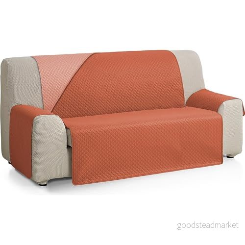 ECOMMERC3 Överdrag för 4 sits soffa XL extra mjuk känsla justerbart sofföverdrag med väv/korallfärgad stoppning Reversbile 8435767355704