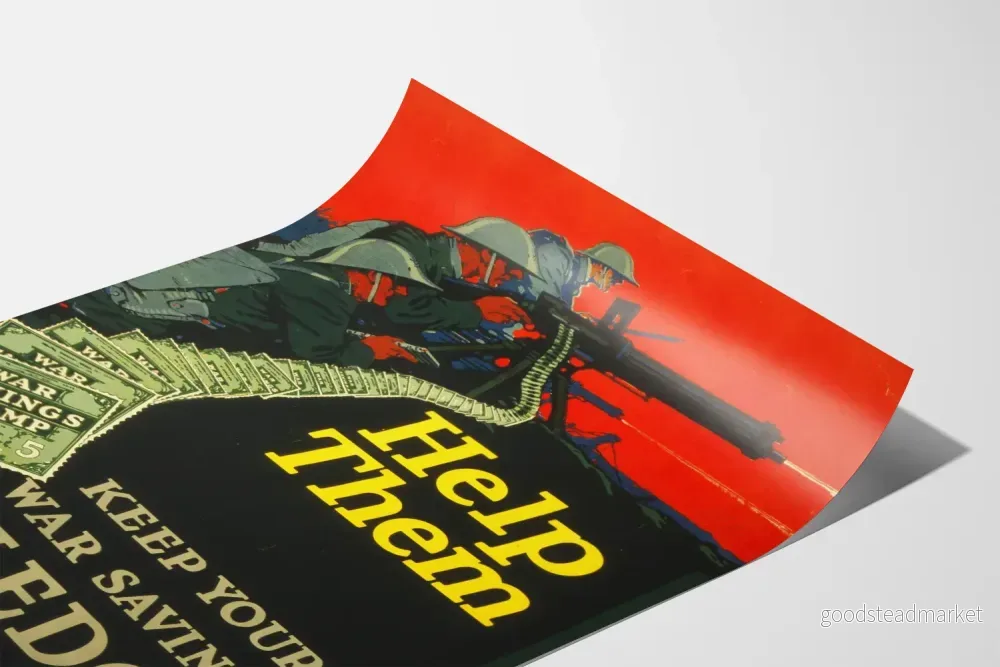 Vintage militärposter - Hjälp dem att lova krigsbesparing - Bild 3