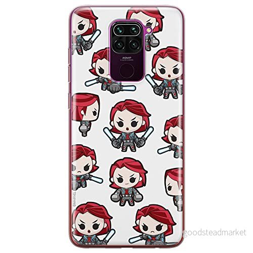 ERT GROUP mobiltelefonfodral för Xiaomi REDMI NOTE 9 originalt och officiellt licensierat Marvel mönster Black Widow 013 optimalt anpassad till formen på mobiltelefonen, fodral tillverkad av TPU plast 5904805237447