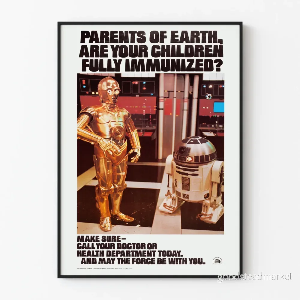 Vintage Star Wars-Poster för vaccination av barn