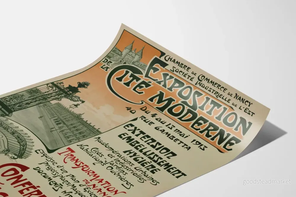 Vintageposter från Modernitetens utställning i Nancy 1913 - Bild 3