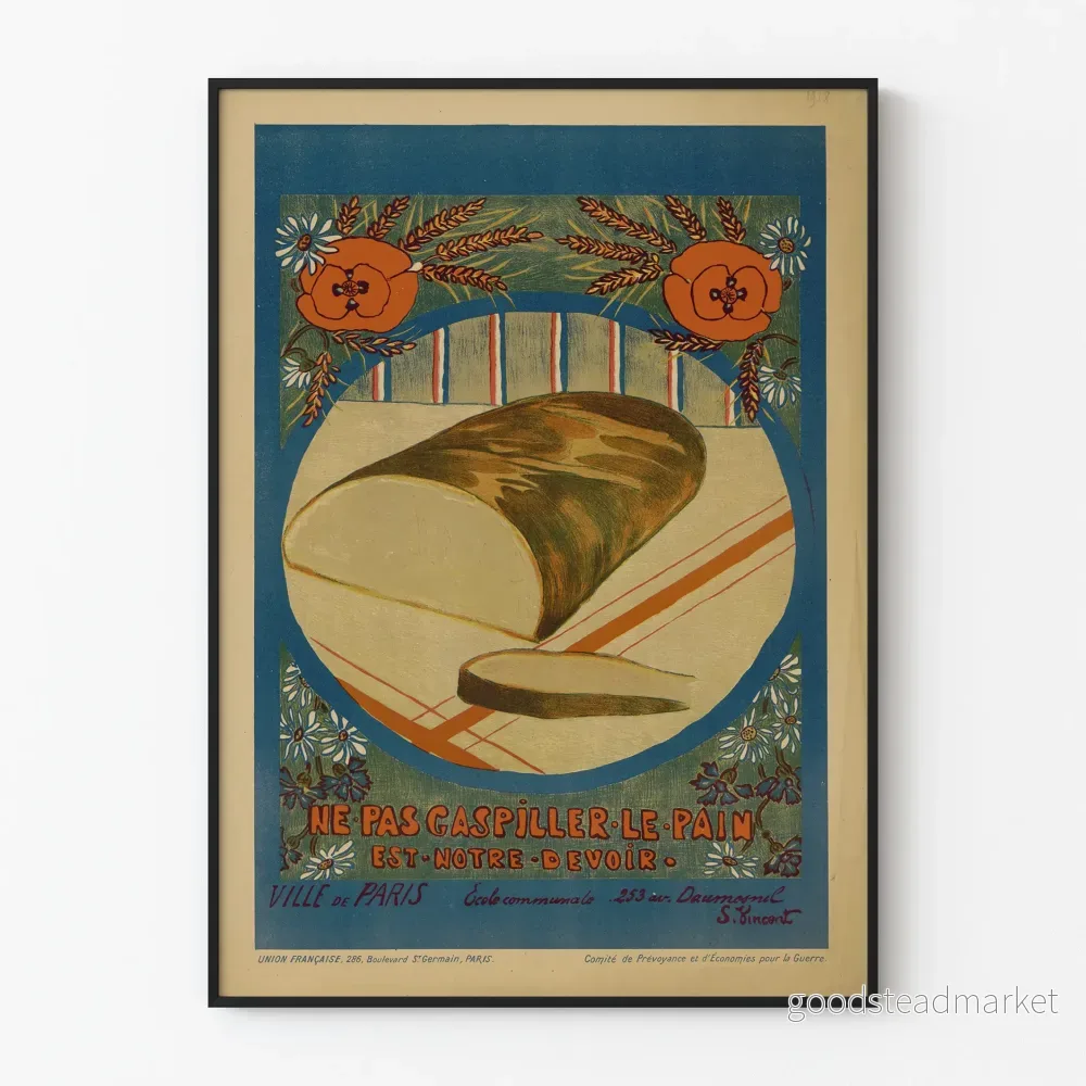 Vintageposter Sluta Slösa Bort Brödet Väggdekoration