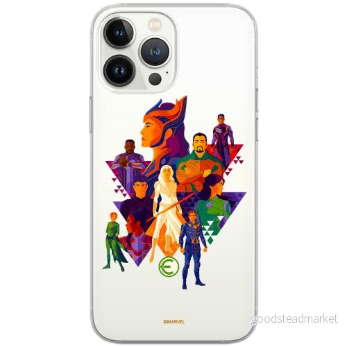 ERT GROUP mobiltelefonfodral för Apple Iphone XR originalt och officiellt licensierat Marvel mönster Eternals 007 Vit optimalt anpassad till formen på mobiltelefonen, gedeeltelijk transparant 5904805113796