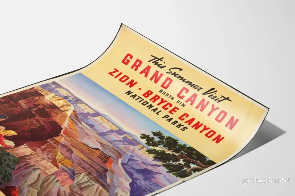 Vintageposter Nationella parker Grand Canyon Zion Bryce Canyon - Bild 3