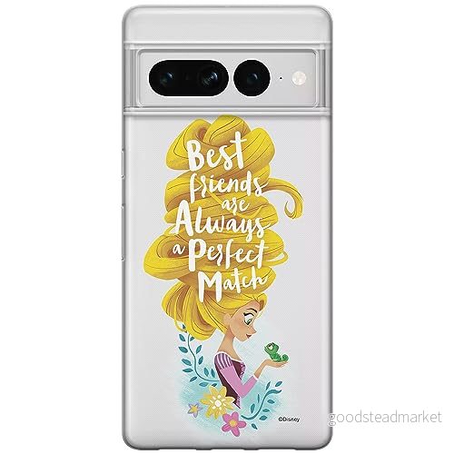 ERT GROUP mobiltelefonfodral för Google PIXEL 7 PRO originalt och officiellt licensierat Disney mönster Rapunzel & Pascal 002 optimalt anpassad till formen på mobiltelefonen, gedeeltelijk transparant 5905795181659