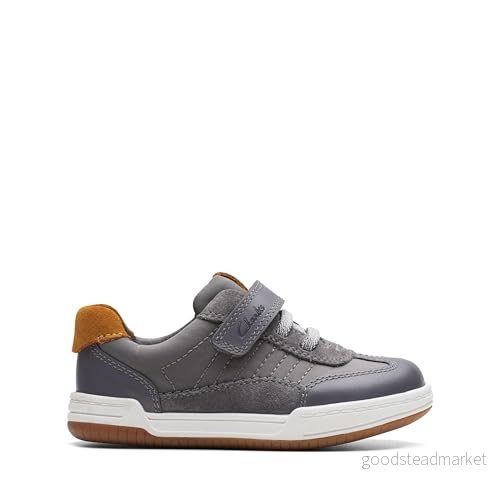 Clarks pojkars Fawn Family TSneaker, Mörkgrått, 4.5 UK Child Wide 5063090342820