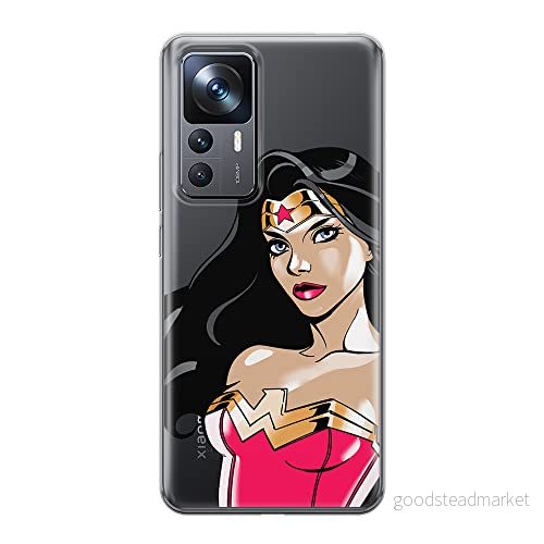ERT GROUP mobiltelefonfodral för Xiaomi 12T/12T pro/K50 Ultra originalt och officiellt licensierat DC mönster Wonder Woman 004 optimalt anpassad till formen på mobiltelefonen, gedeeltelijk transparant 5905511571283