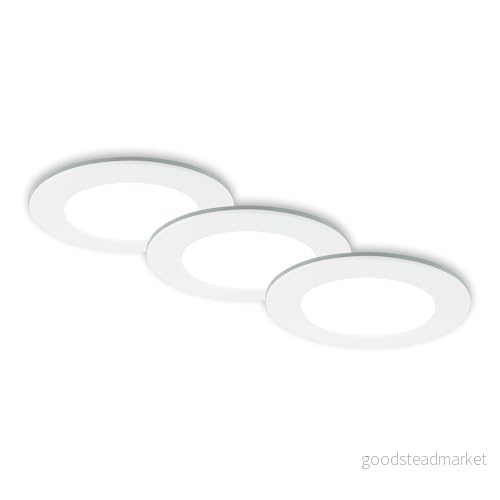 BRILONER - Sats med 3 LED-belysningslampor i taket, infällda lampor CCT, LED-belysning badrummet, infälld strålkastare badrummet IP44, vit, 92x45 (DxH) 4002707422884