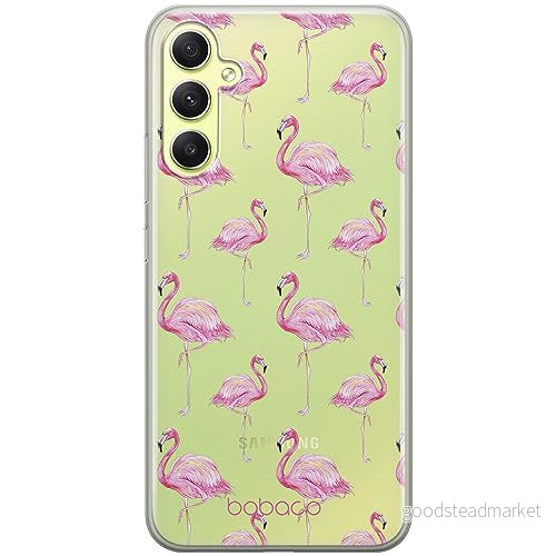 ERT GROUP mobiltelefonfodral för Samsung A34 5G originalt och officiellt licensierat Babaco mönster Flamingo 005 optimalt anpassad till formen på mobiltelefonen, gedeeltelijk transparant 5905511774769