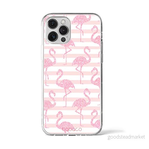 ERT GROUP mobiltelefonfodral för Apple Iphone 12 PRO MAX originalt och officiellt licensierat Babaco mönster Flamingo 001 Vit anpassad till formen på mobiltelefonen, fodral tillverkad av TPU plast 5903040383469