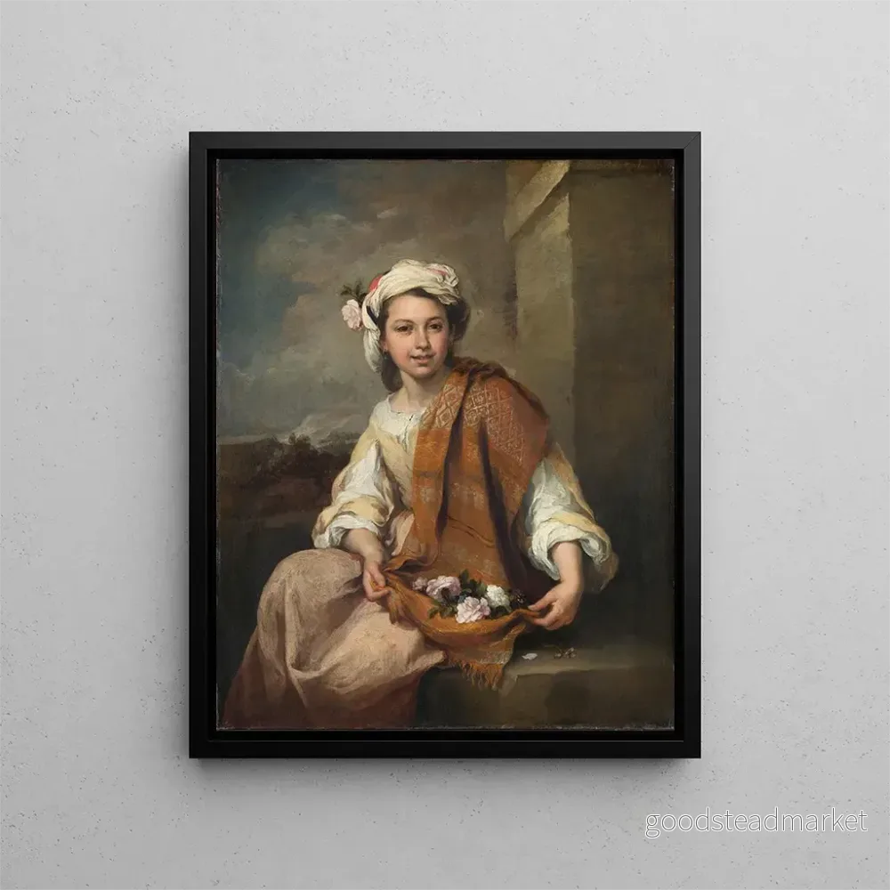 Målning La fille aux fleurs – Bartolomé Esteban Murillo | Konsttryck Målning La fille aux fleurs – Bartolomé Esteban Murillo | Konsttryck