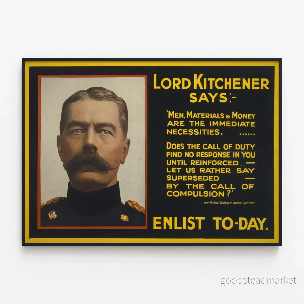 Väggposter i vintage stil Lord Kitchener Rekrytera Idag