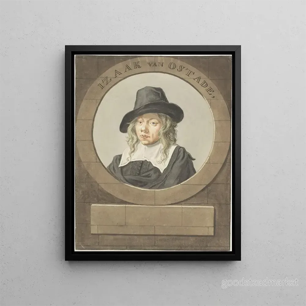 Målning Portrait of Isaac van Ostade – Adriaen van Ostade | Konsttryck
