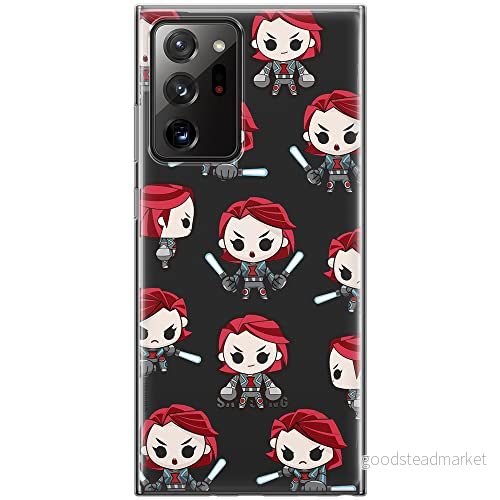 ERT GROUP mobiltelefonfodral för Samsung GALAXY NOTE 20 ULTRA originalt och officiellt licensierat Marvel mönster Black Widow 013 anpassad till formen på mobiltelefonen, gedeeltelijk transparant 5904805234613