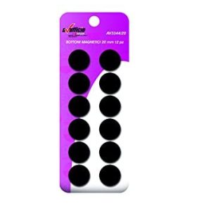 Alevar 12 Magnetiska knappar för kontorstavla, kylmagnet, diameter 20 mm, färg svart 8021017111727 Alevar 12 Magnetiska knappar för kontorstavla, kylmagnet, diameter 20 mm, färg svart 8021017111727