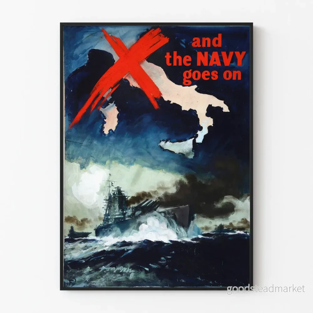 Marinmilitär dekorativ poster – Och marinen fortsätter Marinmilitär dekorativ poster – Och marinen fortsätter