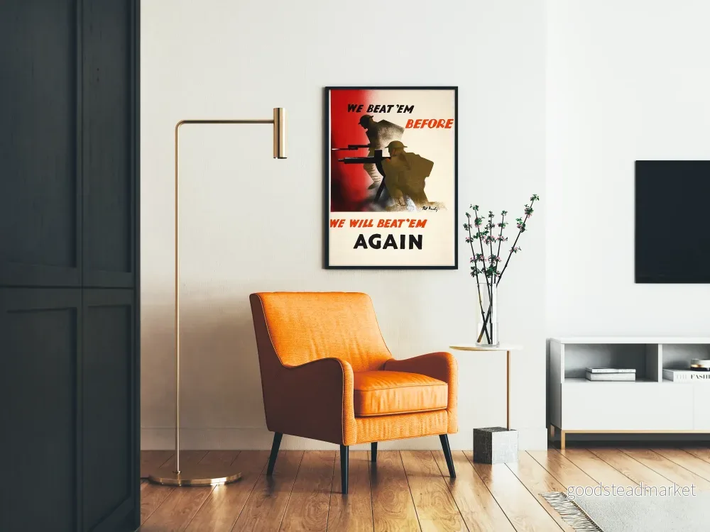Vintage militärposter Vi besegrade dem innan igen - Bild 2