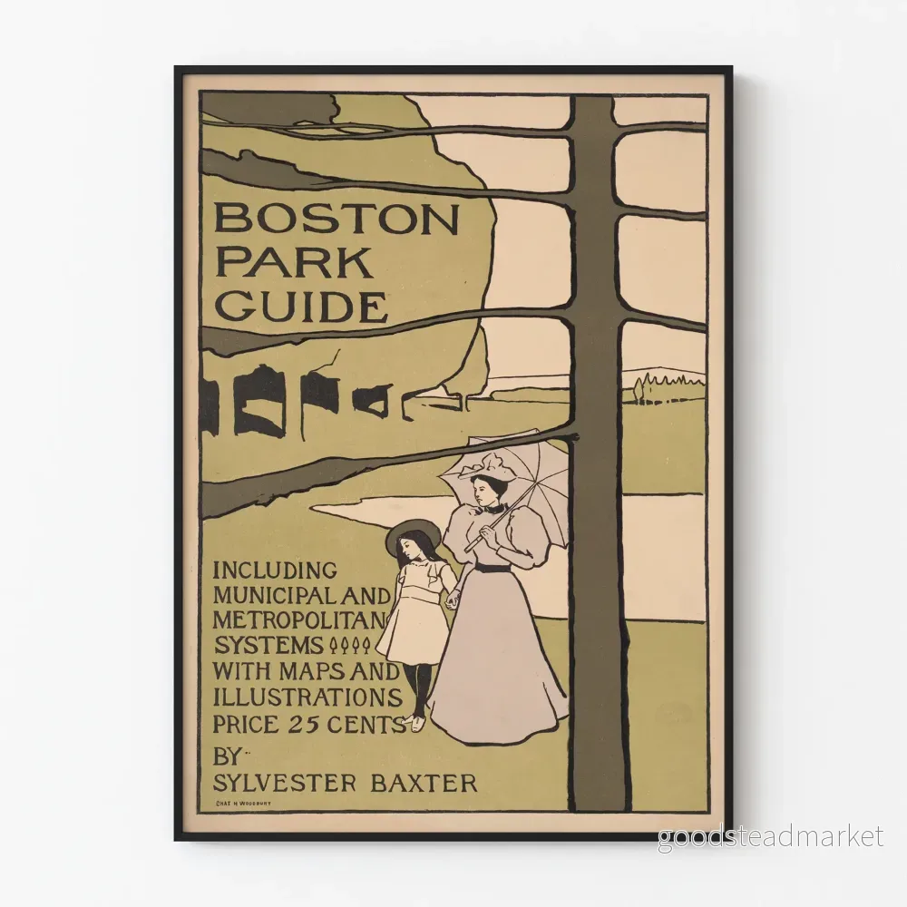 Vintageposter Boston Park Guide – Elegant väggdekoration