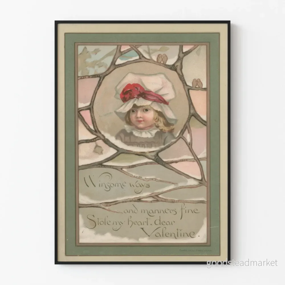 Vintage Valentine Poster Charmiga sätt och manér