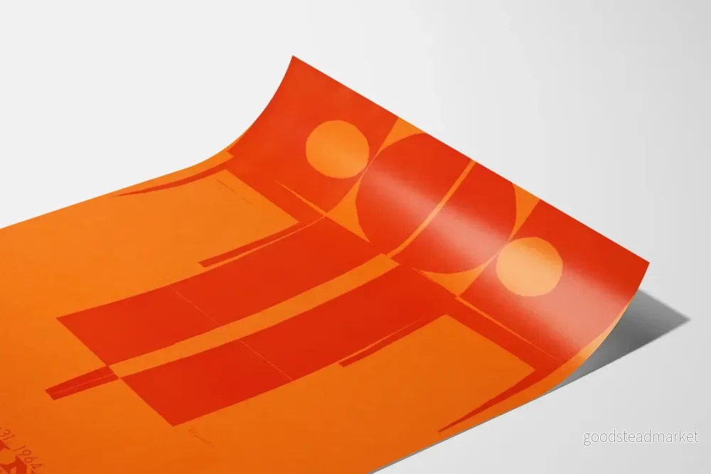 Dekorativ abstrakt poster i rött och orange Leo Manso - Bild 3