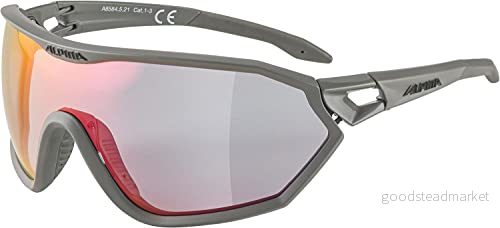ALPINA Unisex Vuxna, S WAY QV Sportglasögon, moon grey matt, One Size 4003692309518