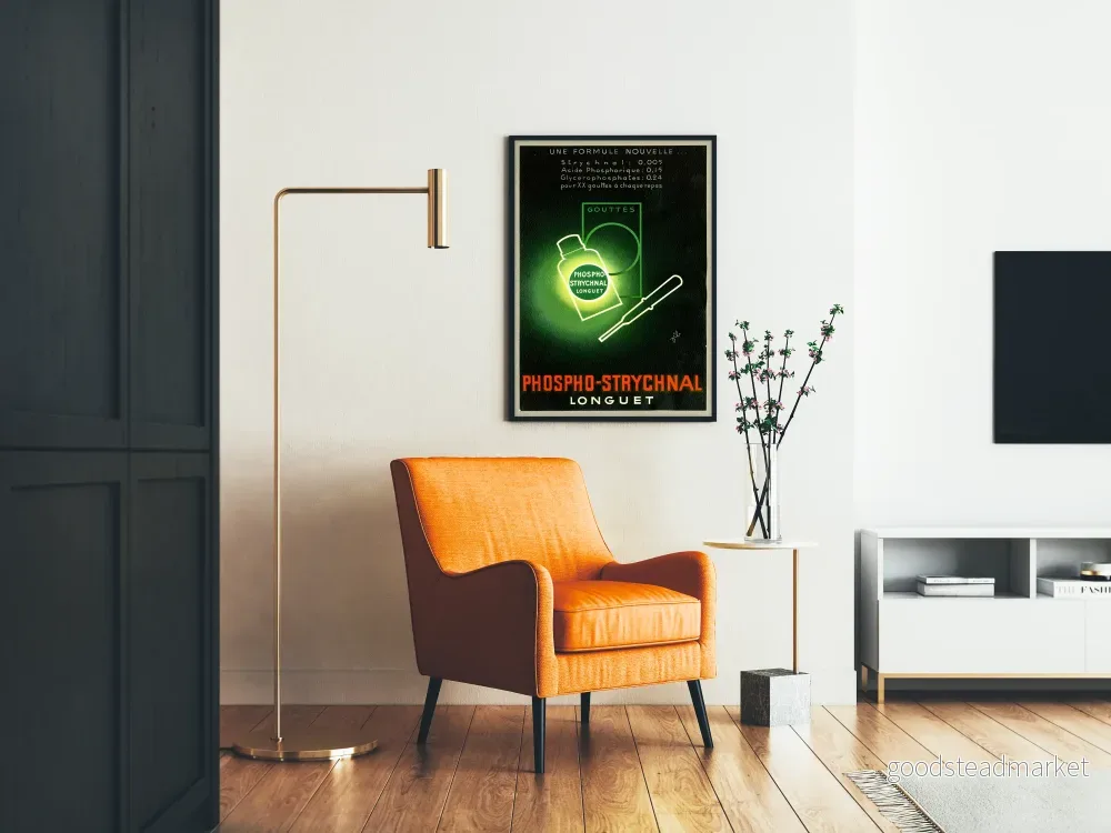 Vintageposter Phospho-Strychnal Longuet - Retro Väggdekoration - Bild 2