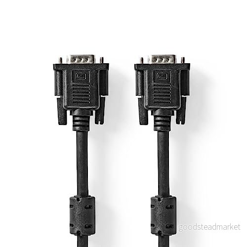 NEDIS VGA-kabel VGA-kontakt nickelpläterad Maximal upplösning: 1280 x 768 3,00 m rund ABS svart plastpåse 5412810421299