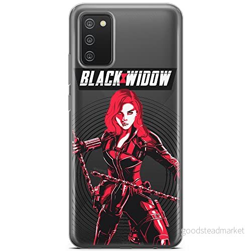 ERT GROUP mobiltelefonfodral för Samsung A02S originalt och officiellt licensierat Marvel mönster Black Widow 008 optimalt anpassad till formen på mobiltelefonen, gedeeltelijk transparant 5903040238684