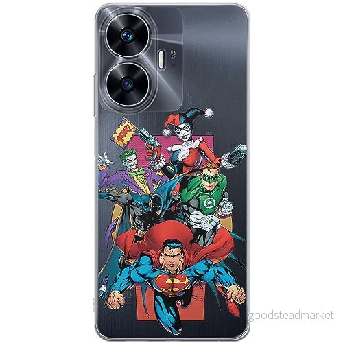 ERT GROUP mobiltelefonfodral för Realme C55 originalt och officiellt licensierat DC mönster Justice League 004 optimalt anpassad till formen på mobiltelefonen, gedeeltelijk transparant 5905511876432