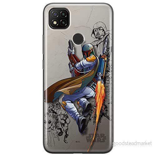 ERT GROUP mobiltelefonfodral för Xiaomi REDMI 9C originalt och officiellt licensierat Star Wars mönster Boba Fett 003 optimalt anpassad till formen på mobiltelefonen, fodral tillverkad av TPU plast 5903040304426