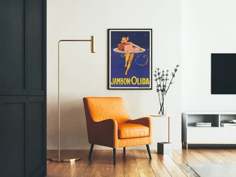 Vintageposter Jambon Olida Kvinna och Jambonbit - Bild 2