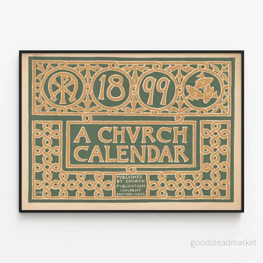 Väggdekorativ poster A Church Calendar 1899 Väggdekorativ poster A Church Calendar 1899