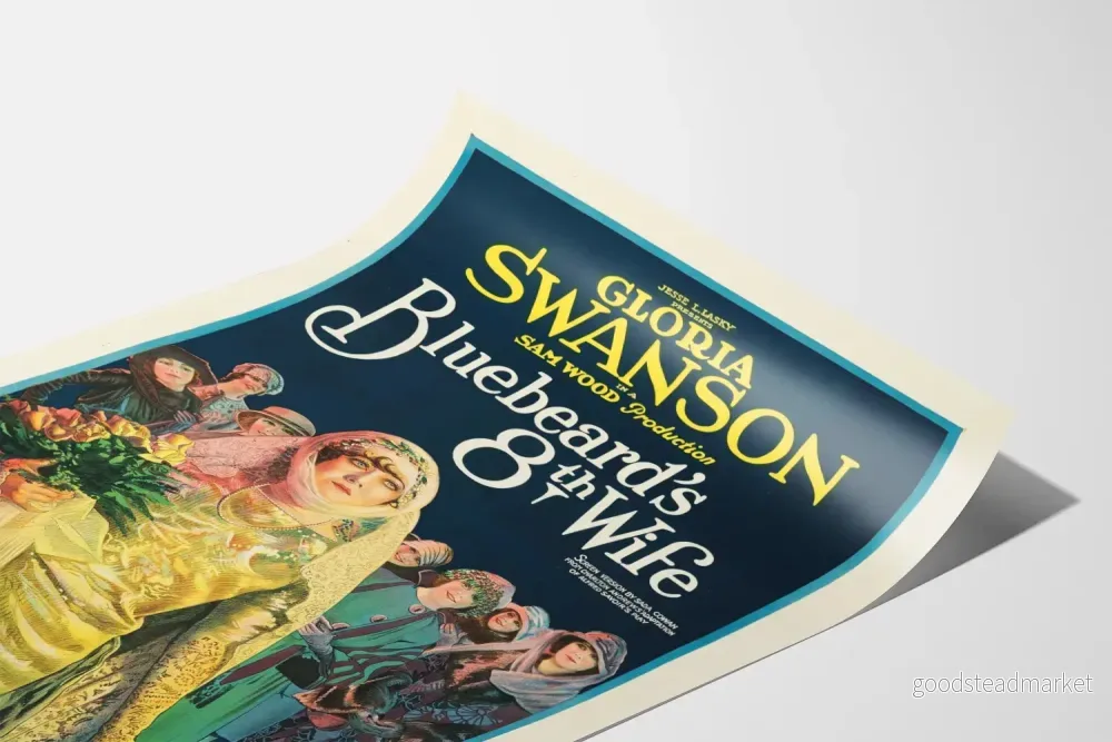 Vintageposter av Bluebeards åttonde hustru med Gloria Swanson - Bild 3