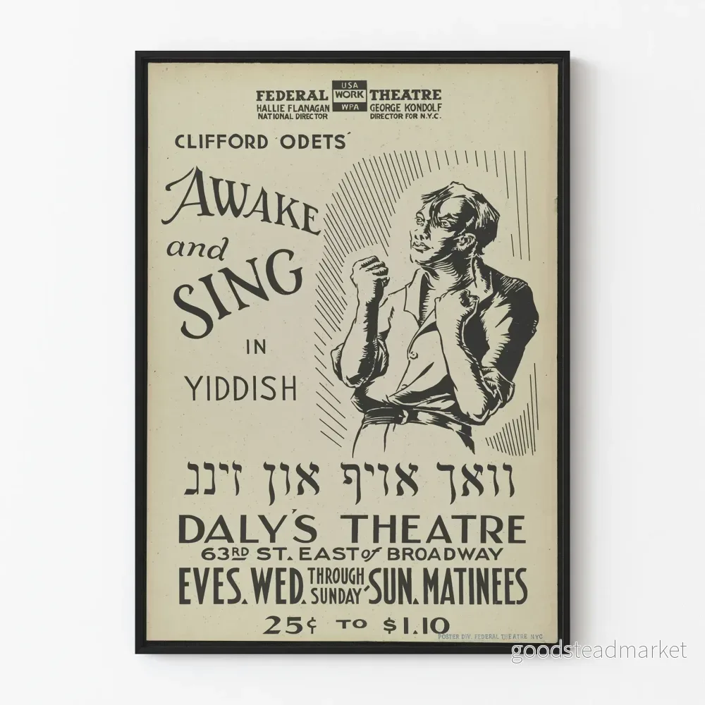 Vintageposter Awake and Sing - Väggdekoration Teater på jiddisch