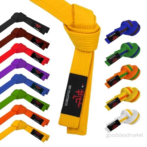 DEPICE Unisex vuxen kampsportbälte bälte, gul, 200 cm 4262412512366