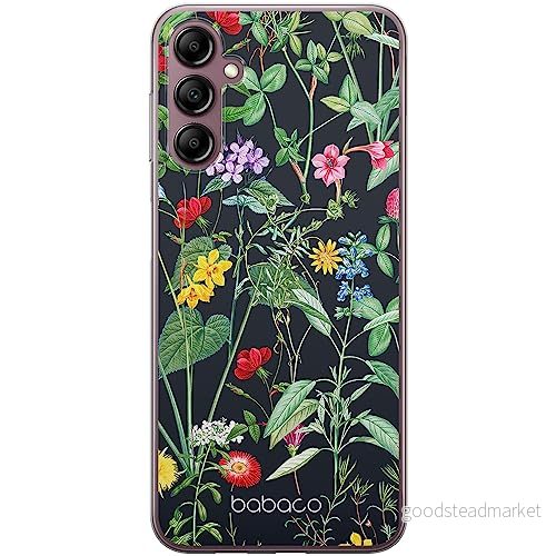 ERT GROUP mobiltelefonfodral för Samsung A14 4G/5G originalt och officiellt licensierat Babaco mönster Flowers 041 optimalt anpassad till formen på mobiltelefonen, fodral tillverkad av TPU plast 5905511827069