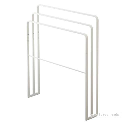 Yamazaki 4979 Tower handdukshållare med 3 nivåer, vit, stål, minimalistisk design 4903208049795