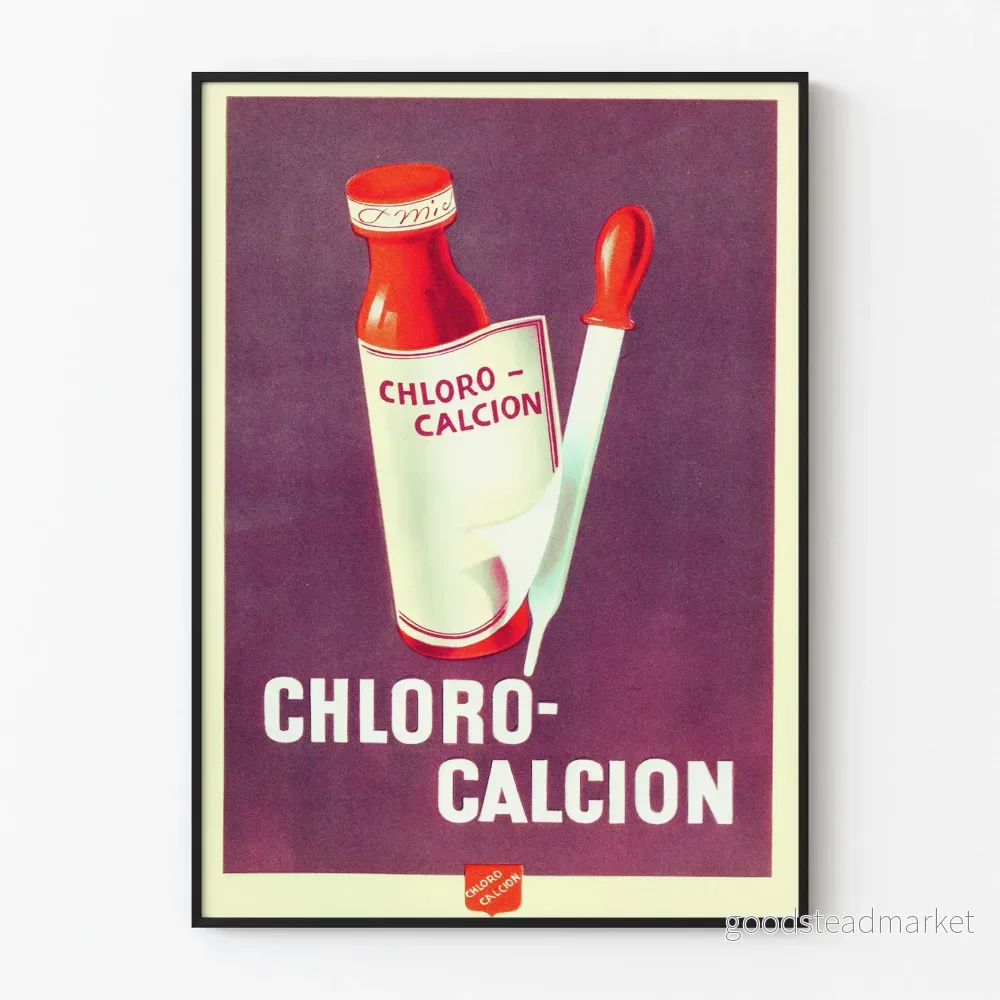 Vintageposter Chloro-Calcion - Retro Väggdekoration